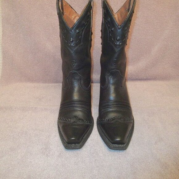 Ariat Womens Dixie Leather Cowboy Boots Size 7.5 Studs Mid-Calf Western Baddie - Picture 6 of 13